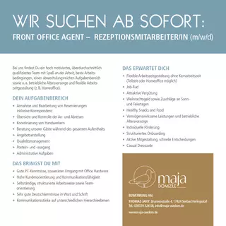 Bewerbungen bitte per Email an: tjany@maja-usedom.de