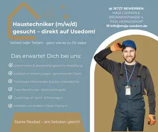 Bewerbungen bitte per Email an: tjany@maja-usedom.de